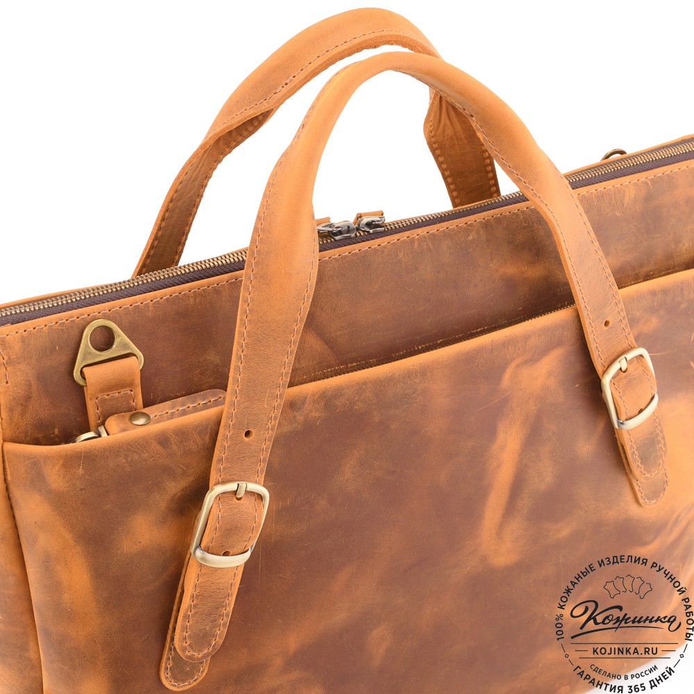  Кожаная деловая сумка "Франклин" (рыжий крейзи)